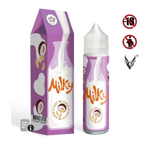 E-liquide Lait de Coco Noix de Cajou 50ml de Milky E-liquide Lait de Coco Noix de Cajou 50ml de Milky