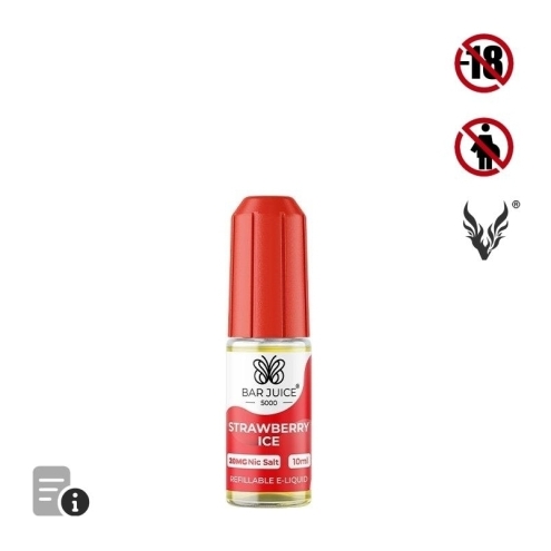 E-liquide Strawberry Ice Sels de Nicotine 10ml de Bar Juice 5000 E-liquide Strawberry Ice Sels de Nicotine 10ml de Bar Juice 5000