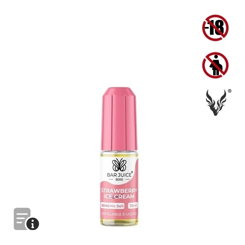 E-liquide Strawberry Ice Cream Sels de Nicotine 10ml de Bar Juice 5000