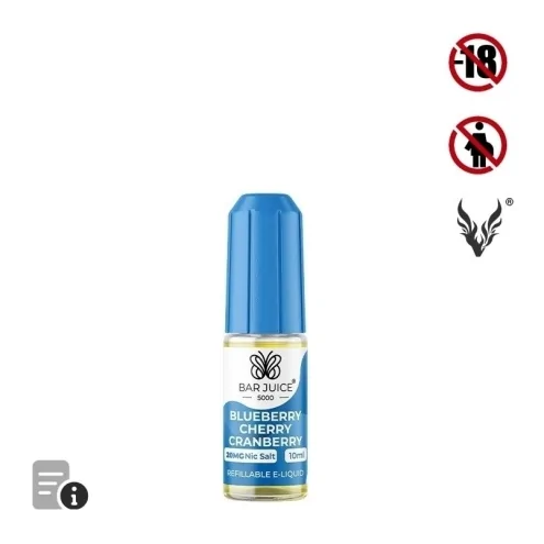 E-liquide Blueberry Cherry Cranberry Sels de Nicotine 10ml de Bar Juice 5000