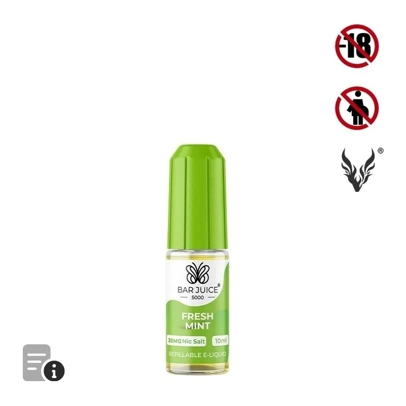 E-liquide Fresh Mint Sels de Nicotine 10ml de Bar Juice 5000