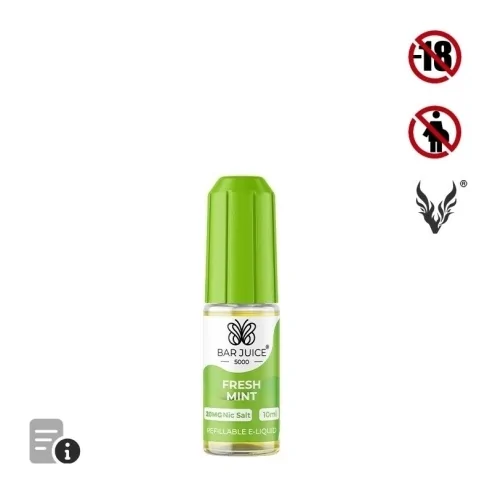 E-liquide Fresh Mint Sels de Nicotine 10ml de Bar Juice 5000 E-liquide Fresh Mint Sels de Nicotine 10ml de Bar Juice 5000
