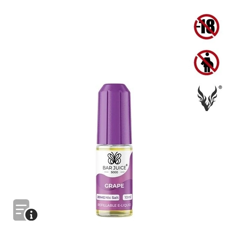 E-liquide Grape Sels de Nicotine 10ml de Bar Juice 5000