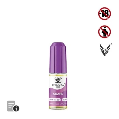 E-liquide Grape Sels de Nicotine 10ml de Bar Juice 5000 E-liquide Grape Sels de Nicotine 10ml de Bar Juice 5000