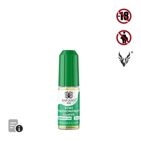 E-liquide Kiwi Passion Fruit Guava Sels de Nicotine 10ml de Bar Juice 5000 E-liquide Kiwi Passion Fruit Guava Sels de Nicotine 10ml de Bar Juice 5000