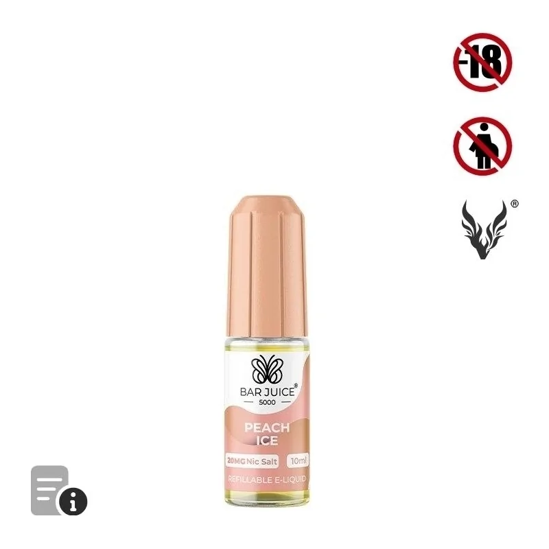 E-liquide Peach Ice Sels de Nicotine 10ml de Bar Juice 5000