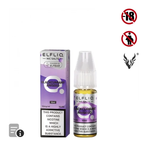 E-liquide Blackcurrant Aniseed Sels de Nicotine 10ml de ElfLiq par ElfBar