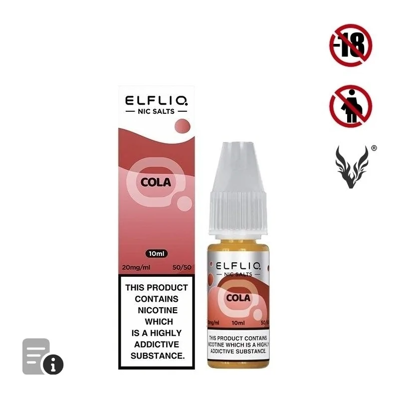 E-liquide Cola Sels de Nicotine 10ml de Elfliq par ElfBar
