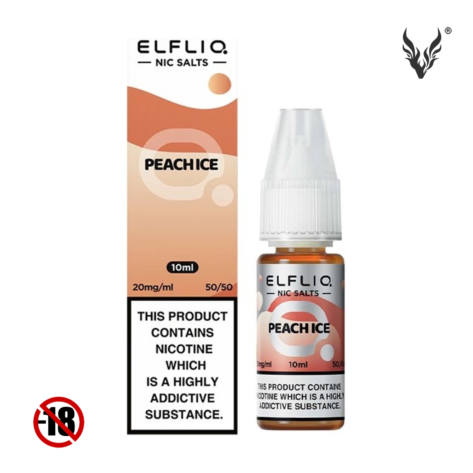 Eliquide Peach Ice Sels de Nicotine 10ml de Elfliq par ElfBar Eliquide Peach Ice Sels de Nicotine 10ml de Elfliq par ElfBar