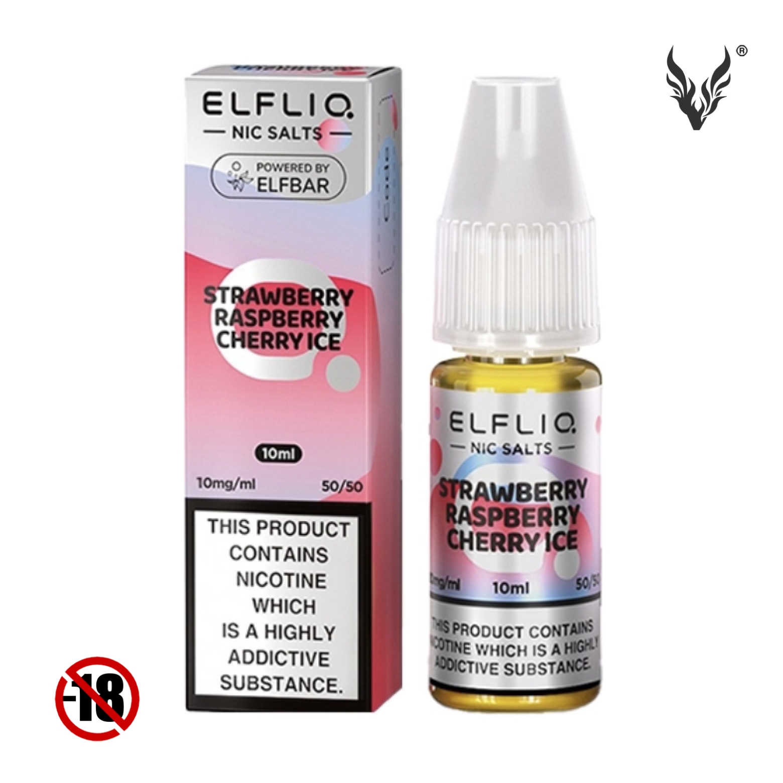 e-liquide elfliq myrtille framboise acidulée sels de nicotine Eliquide Strawberry Raspberry Cherry Ice Sels de Nicotine