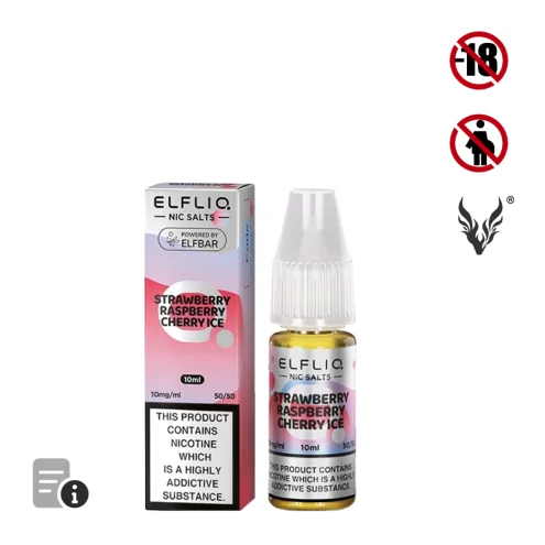 Eliquide Strawberry Raspberry Cherry Ice Sels de Nicotine 10ml de Elfliq par ElfBar