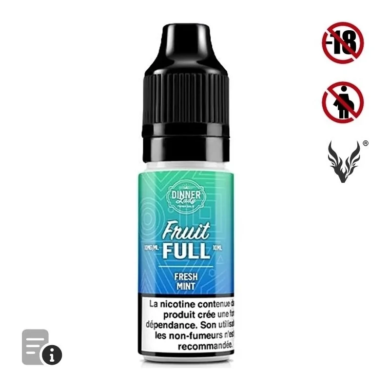 E-liquide Fresh Mint Sels de Nicotine 10ml de Dinner Lady Full Fruit