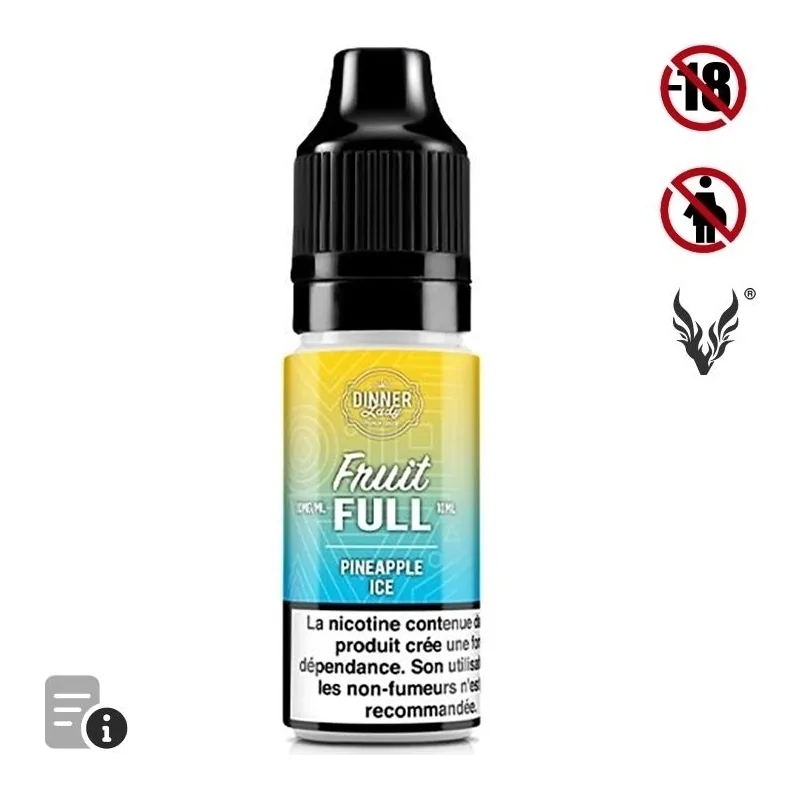 E-liquide Pineapple Ice Sels de Nicotine 10ml de Dinner Lady Full Fruit
