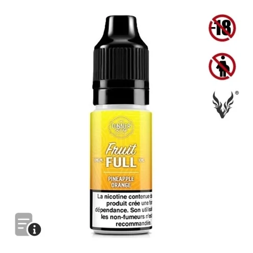 E-liquide Pineapple Orange Sels de Nicotine 10ml de Dinner Lady Full Fruit E-liquide Pineapple Orange Sels de Nicotine 10ml de Dinner Lady Full Fruit