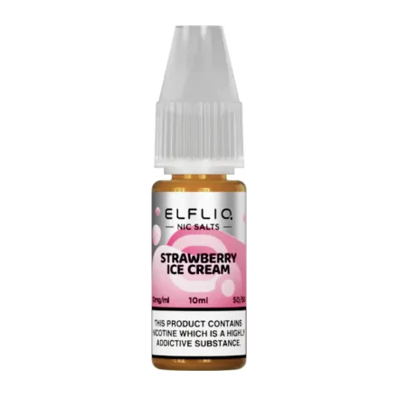 Eliquide  Strawberry Ice Cream Sels de Nicotine 10ml de Elfliq par ElfBar