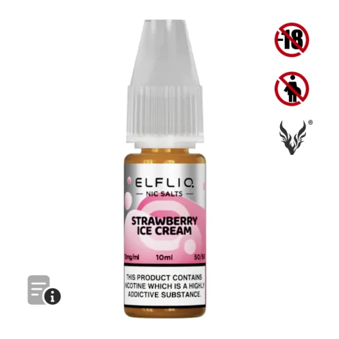 Eliquide  Strawberry Ice Cream Sels de Nicotine 10ml de Elfliq par ElfBar