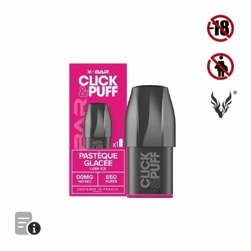 Cartouche Click & Puff Pastèque Glacée de X-Bar Cartouche Click & Puff Pastèque Glacée de X-Bar