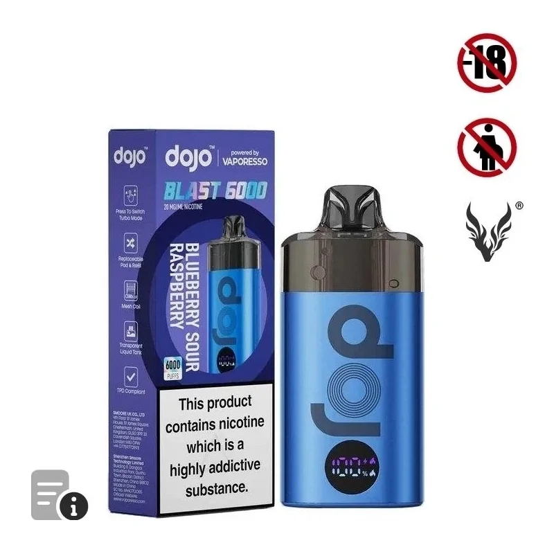 Puff Blast 6000 Blueberry Sour Raspberry Dojo de Vaporesso