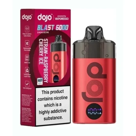 Puff Blast 6000 Straw-Raspberry Cherry Ice Dojo de Vaporesso