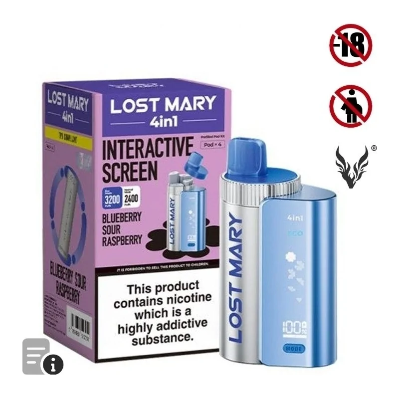 Puff Blueberry Sour Raspberry 4in1 de Lost Mary