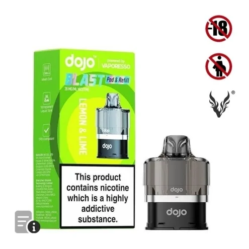 Cartouche Pré-Remplie Blast 6000 Lemon & Lime Dojo de Vaporesso Cartouche Pré-Remplie Blast 6000 Lemon & Lime Dojo de Vaporesso