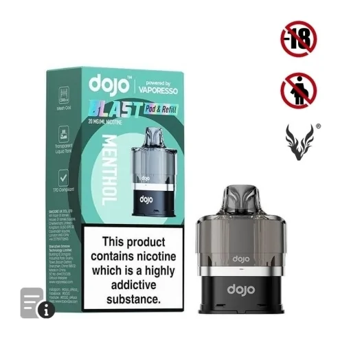 Cartouche Pré-Remplie Blast 6000 Menthol Dojo de Vaporesso Cartouche Pré-Remplie Blast 6000 Menthol Dojo de Vaporesso