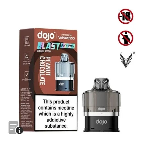 Cartouche Pré-Remplie Blast 6000 Peanut Chocolate Dojo de Vaporesso Cartouche Pré-Remplie Blast 6000 Peanut Chocolate Dojo de Vaporesso