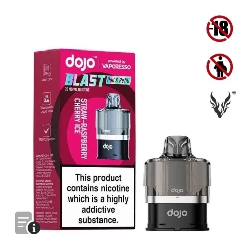 Cartouche Pré-Remplie Blast 6000 Straw-Raspberry Cherry Ice Dojo de Vaporesso Cartouche Pré-Remplie Blast 6000 Straw-Raspberry Cherry Ice Dojo de Vaporesso