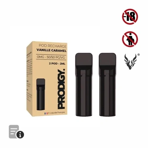 Cartouche Pré-Remplie Vanille Caramel de Prodigy par Vape Maker Cartouche Pré-Remplie Vanille Caramel de Prodigy par Vape Maker