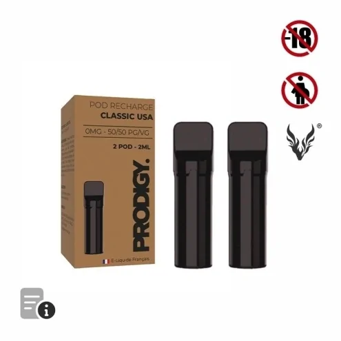 Cartouche Pré-Remplie Classic USA de Prodigy par Vape Maker Cartouche Pré-Remplie Classic USA de Prodigy par Vape Maker