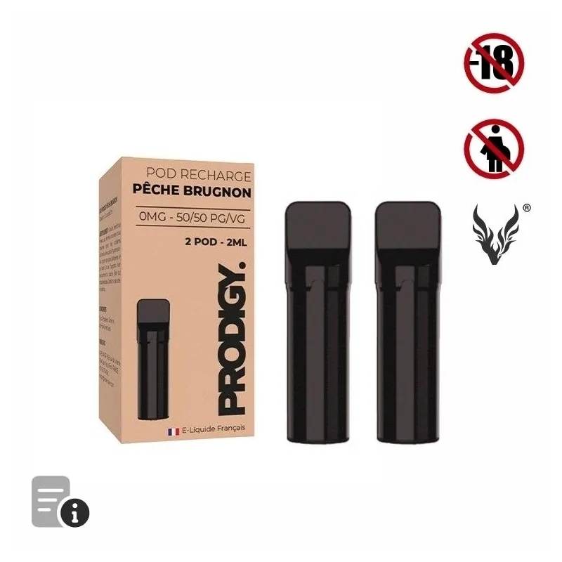 Cartouche Pré-Remplie Pêches Brugnon de Prodigy par Vape Maker