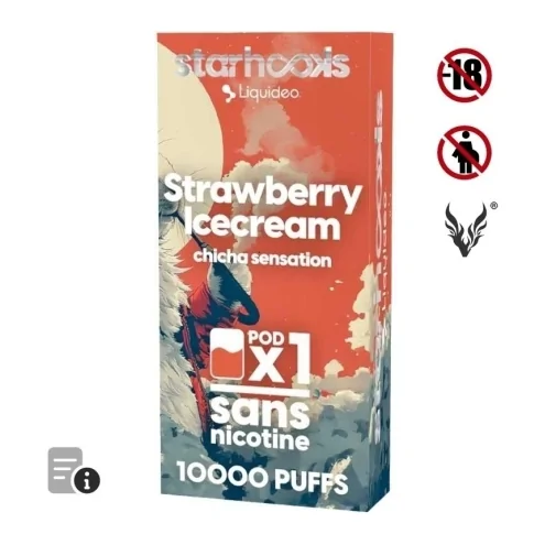 Cartouche Pré-remplie Strawberry Ice Cream de Starhooks par Liquideo Cartouche Pré-remplie Strawberry Ice Cream de Starhooks par Liquideo