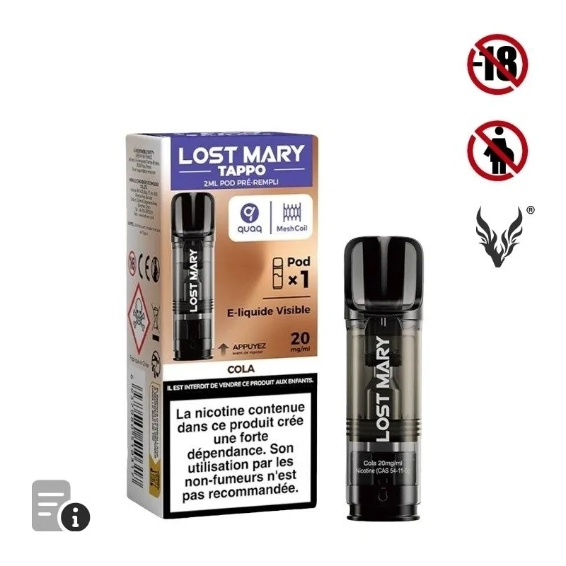 Cartouche Tappo Cola de Lost Mary