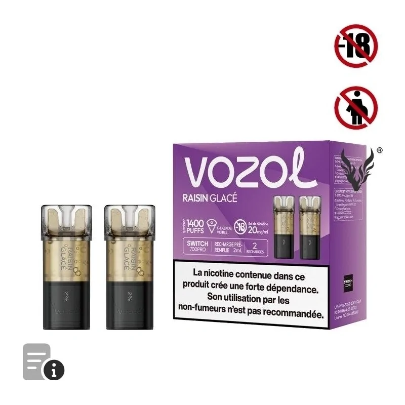Cartouche Switch Pro Raisin Glacé de Vozol