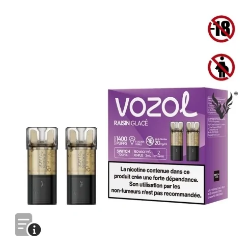 Cartouche Switch Pro Raisin Glacé de Vozol Cartouche Switch Pro Raisin Glacé de Vozol