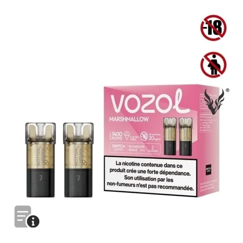 Cartouche Switch Pro 2ml Marshmallow de Vozol Cartouche Switch Pro 2ml Marshmallow de Vozol