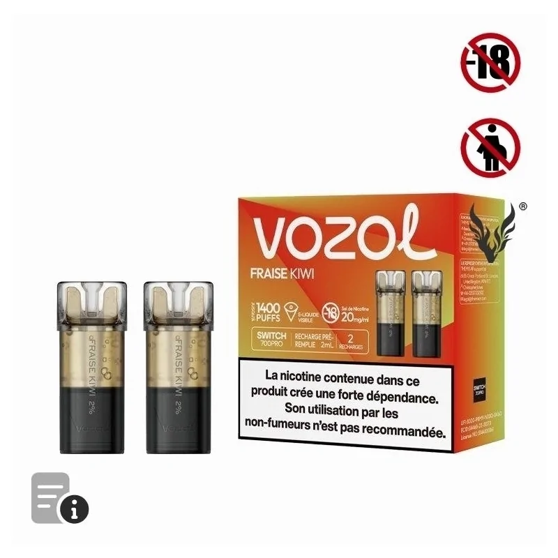 Cartouches Switch Pro Fraise Kiwi de Vozol