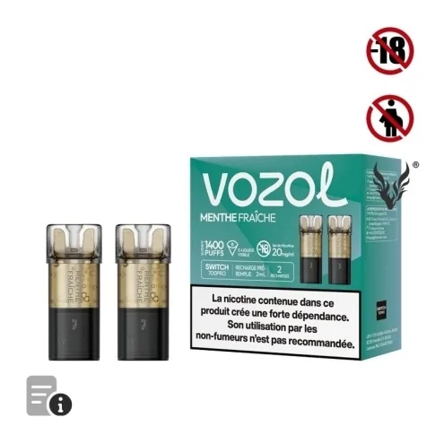 Cartouches Switch Pro Menthe fraiche de Vozol
