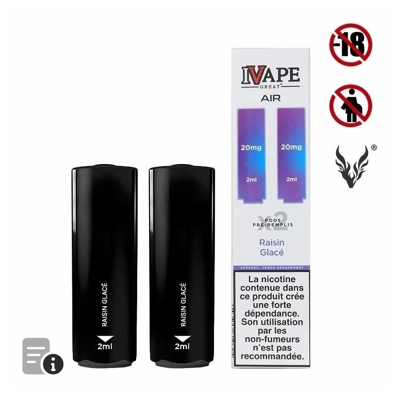 Cartouches Air Raisin Glacé de IVapeGreat
