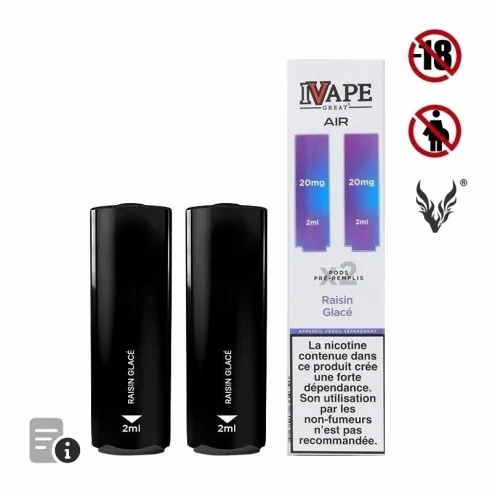 Cartouches Air Raisin Glacé de IVapeGreat Cartouches Air Raisin Glacé de IVapeGreat
