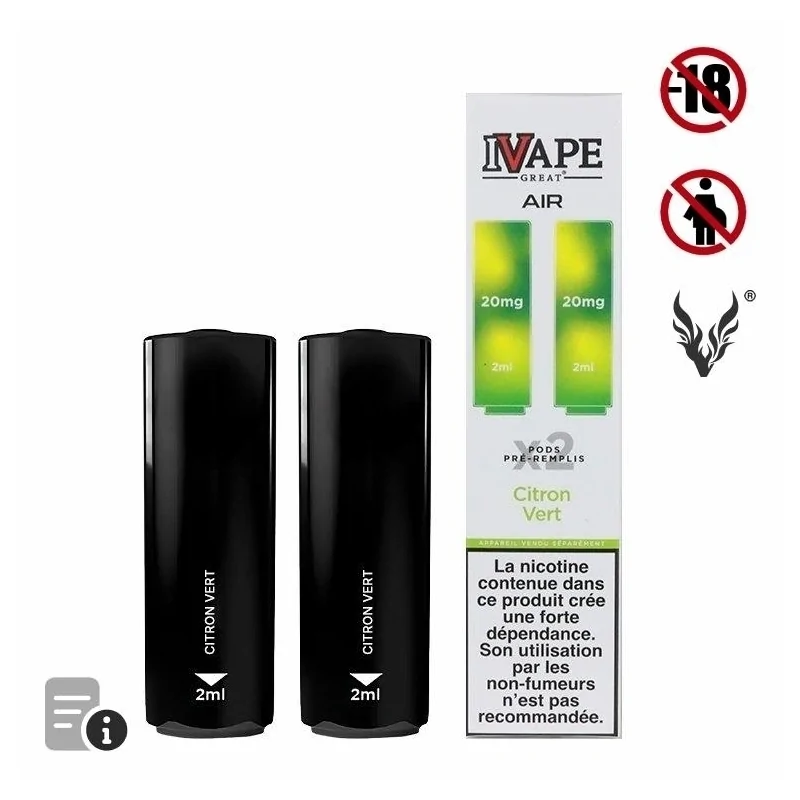 Cartouches Air Series Citron Vert de IVapeGreat