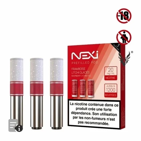 Cartouches Nexi One Framboise Litchi Glacés de Aspire Cartouches Nexi One Framboise Litchi Glacés de Aspire