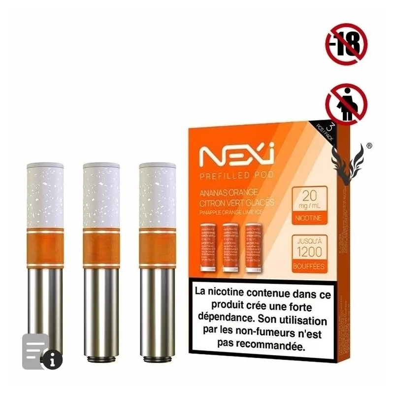 Cartouches Nexi One Ananas Orange Citron Glacés de Aspire