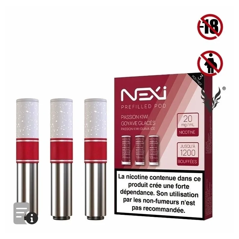 Cartouches Nexi One Passion Kiwi Goyave Glacés de Aspire