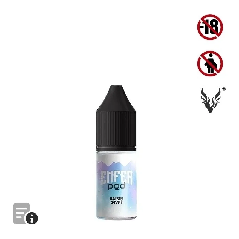 E-liquide Raisin Givré aux sels de nicotine 10m de Enfer pod
