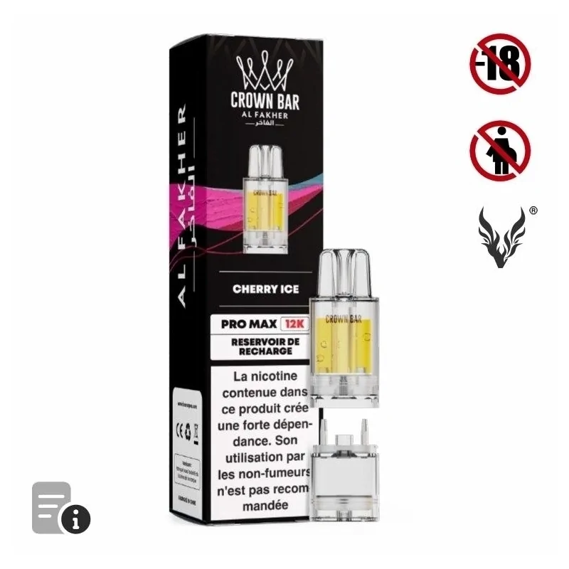 Cartouche Pré-remplie Pro Max Cherry Ice de Crown Bar