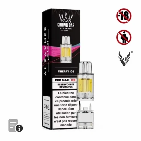 Cartouche Pré-remplie Pro Max Cherry Ice de Crown Bar