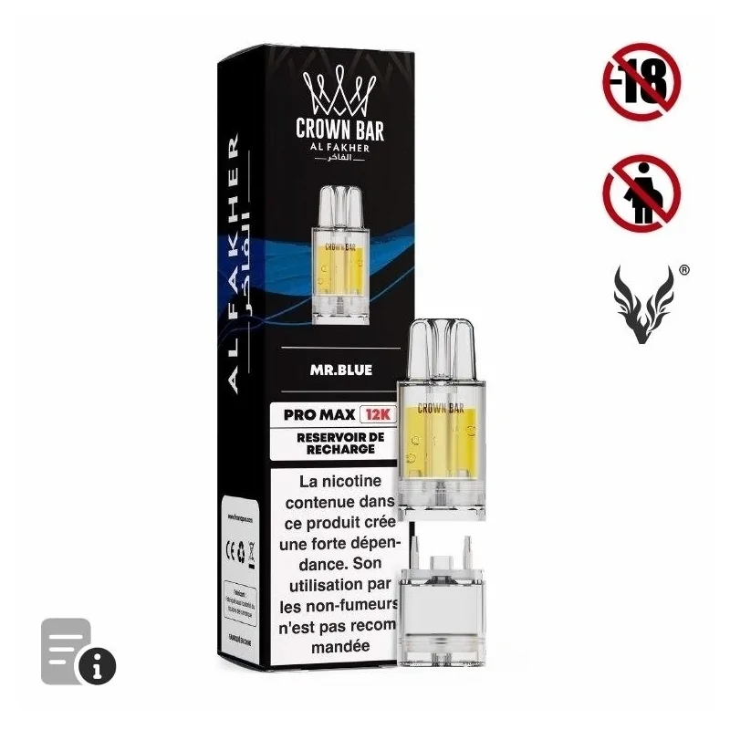 Cartouche Pré-remplie Pro Max Mr Blue de Crown Bar