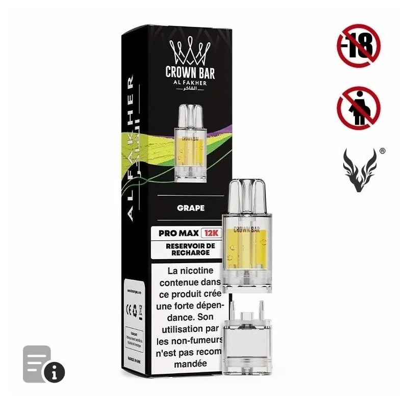 Cartouche Pré-remplie Pro Max Grape de Crown Bar