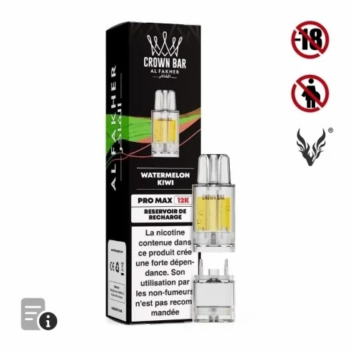 Cartouche Pré-remplie Pro Max Watermelon Kiwi de Crown Bar Cartouche Pré-remplie Pro Max Watermelon Kiwi de Crown Bar